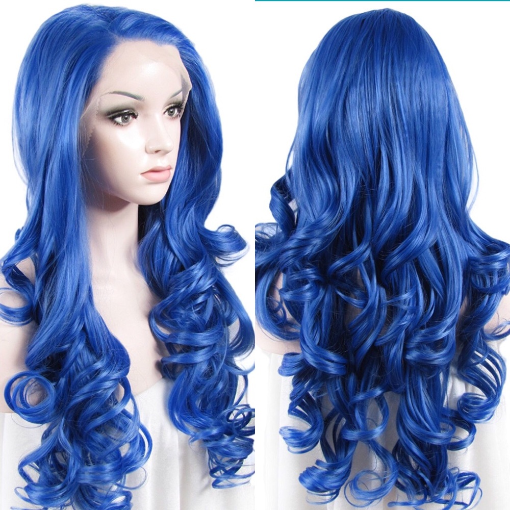 💙Jackline 26” DEEP BLUE Lace Front Wig *NWT*💙 - Picture 1 of 6